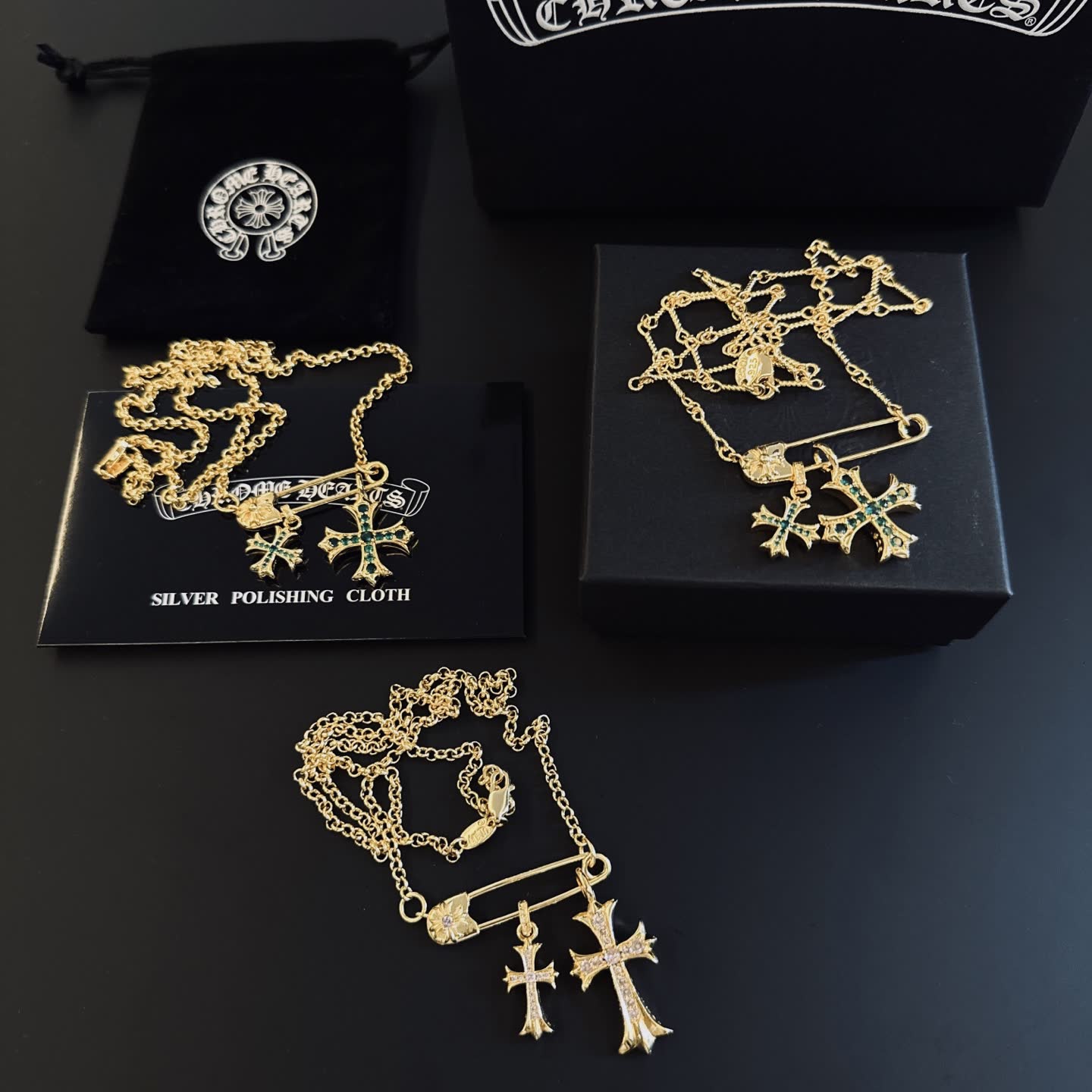 Chrome Hearts Gold Cross Pendant Necklace
